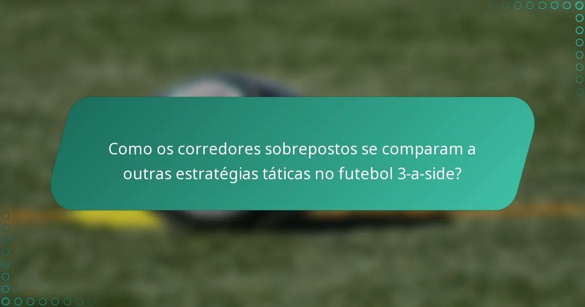 Como os corredores sobrepostos se comparam a outras estratégias táticas no futebol 3-a-side?